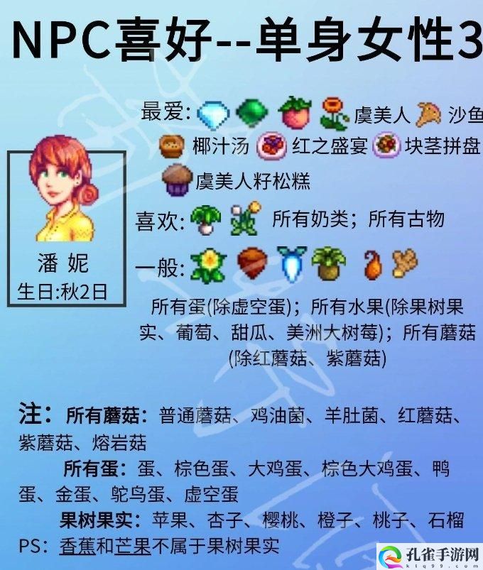 星露谷物语单身npc喜好详情-单身npc人物喜好一览
