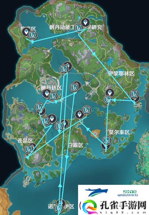 原神提瓦特钓鱼路线一览