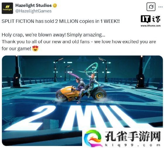 双人合作游戏《双影奇境》首周销量破 200 万份，Steam 国区 198 元