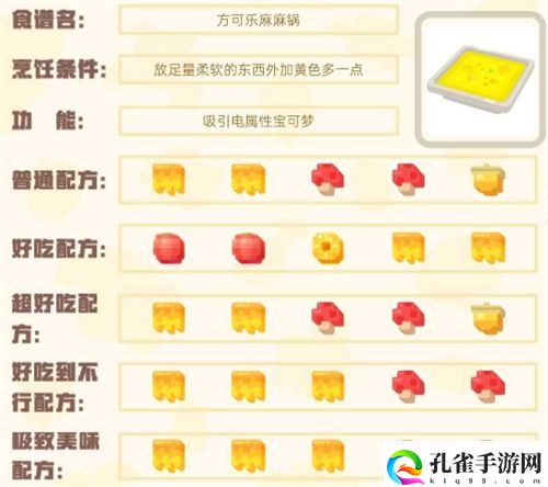宝可梦大探险食谱图鉴大全 100%必出神兽全属性食谱