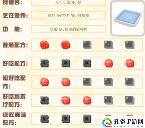宝可梦大探险食谱图鉴大全 100%必出神兽全属性食谱