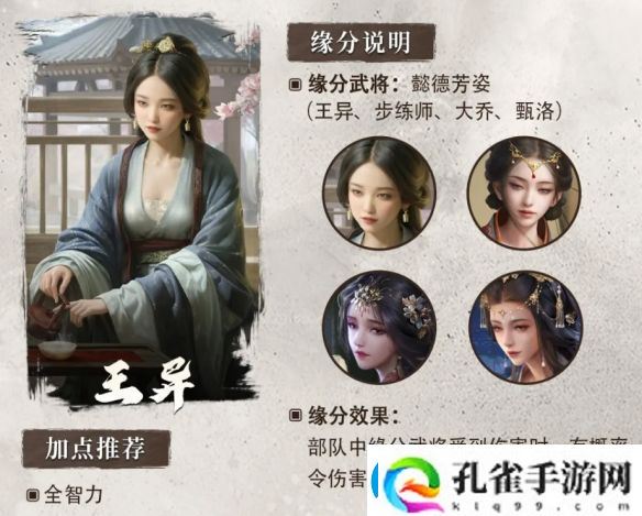 三国谋定天下王异武将介绍