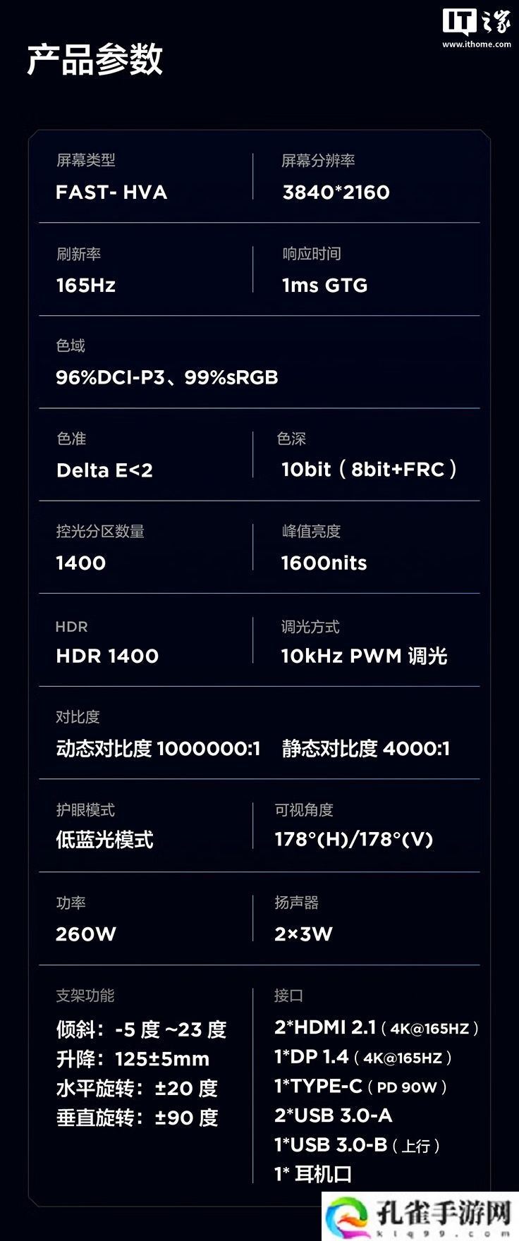 雷鸟“32U8”31.5 英寸显示器预售：4K 165Hz Mini LED、1400 分区、内置扬声器，3799 元
