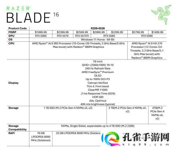 雷蛇灵刃16