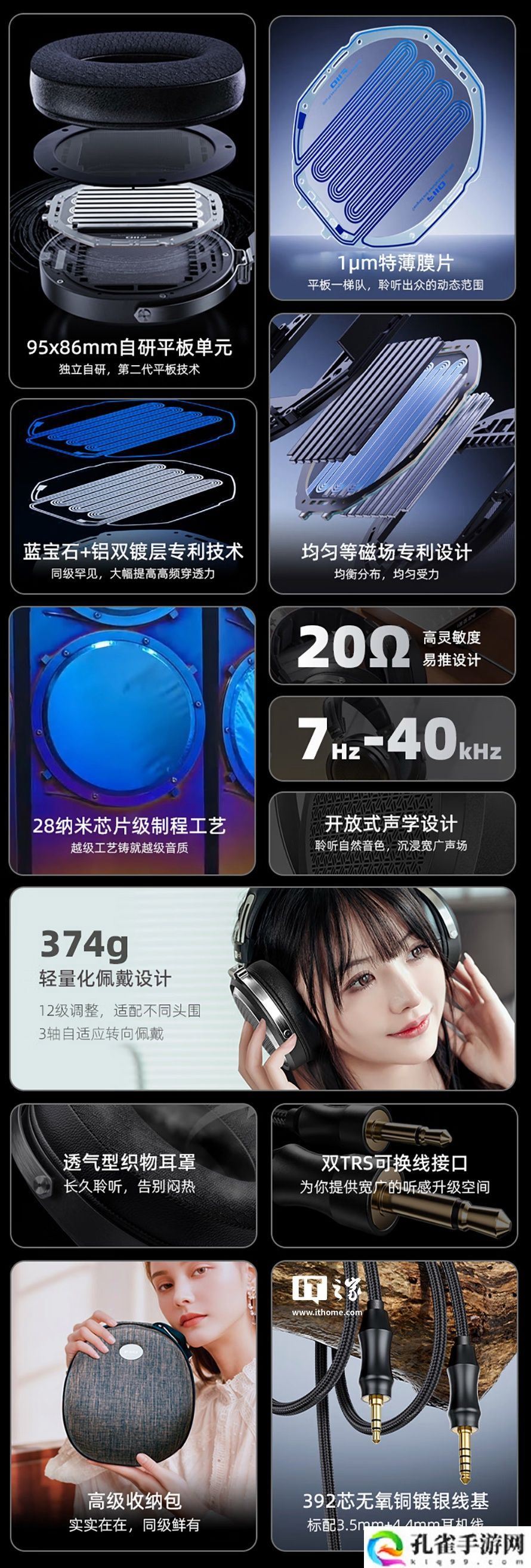 飞傲 FT1 Pro 开放式平板头戴耳机新增蓝色版：双 3.5mm TRS 接口、20Ω 低阻抗设计，1299 元