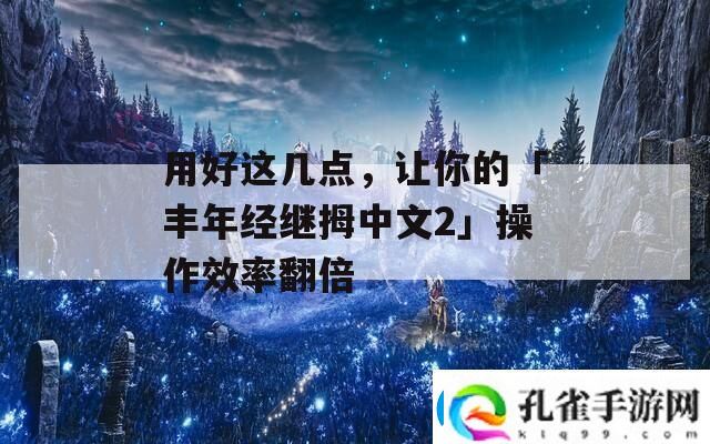 用好这几点让你的「丰年经继拇中文2」操作效率翻倍官方资讯