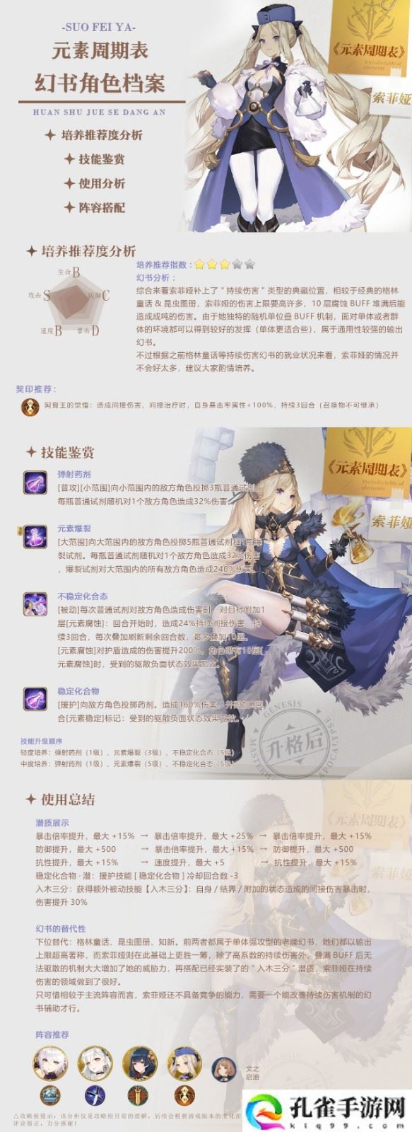 幻书启世录索菲亚属性怎么样